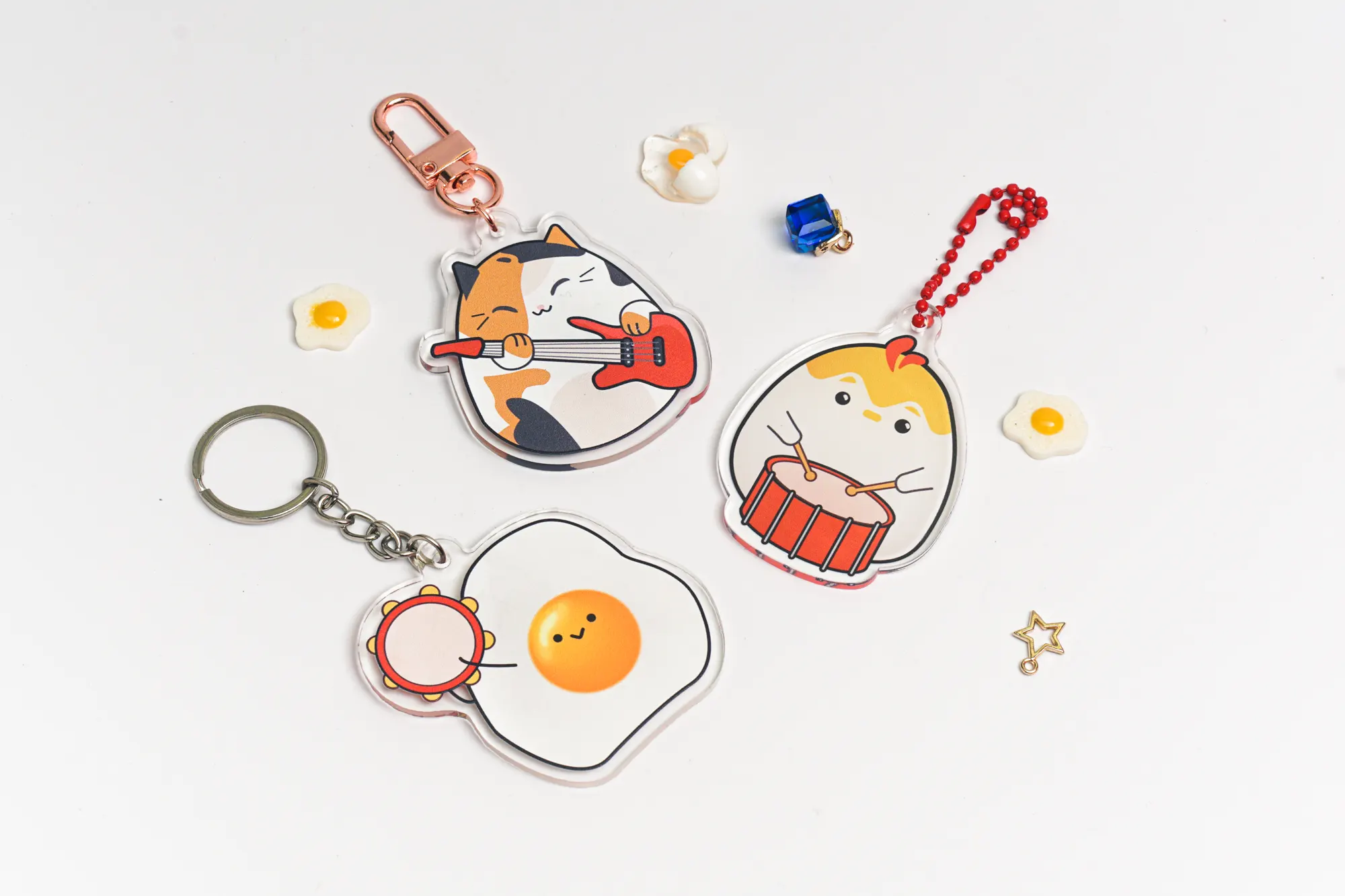 custom acrylic keychain made by Tamago Studio